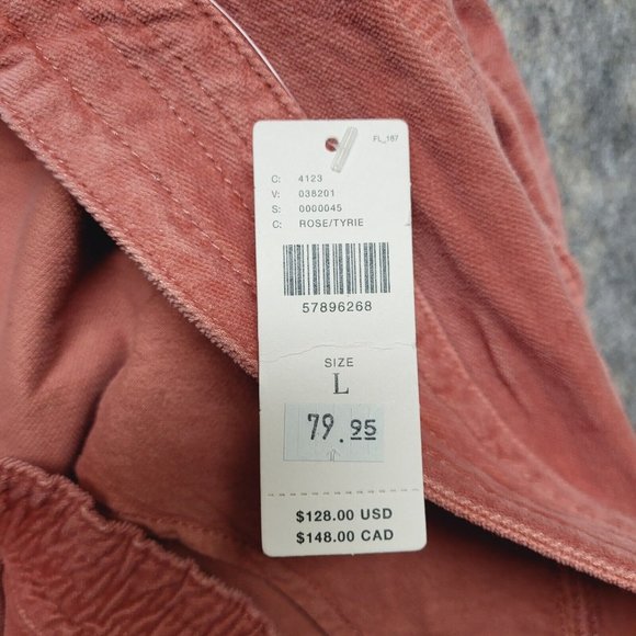 Anthropologie Kalea Trouser Jogger Womens Large Rose Pleated Corduroy High Rise - Picture 10 of 14